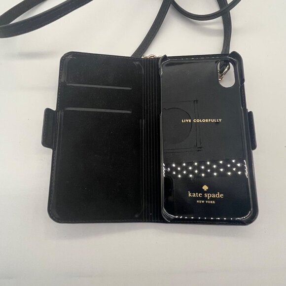 Kate Spade Saffiano Leather iPhone X Crossbody Wallet – Black - Picture 9 of 13